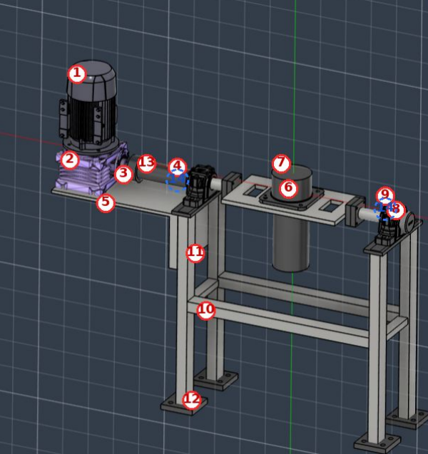 Motorized rotation fixture CAD assembly
